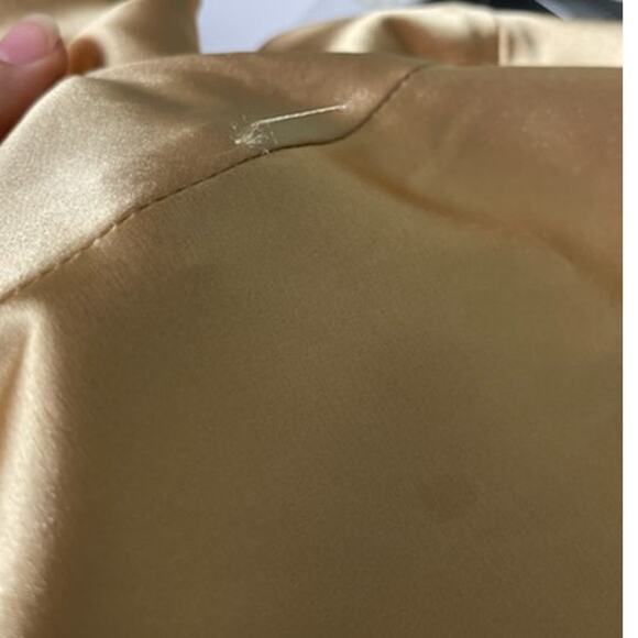 Jessica McClintock Womens Vintage Halter Dress Size 4 Gold Y2K Ruched Drop Waist - Picture 14 of 16